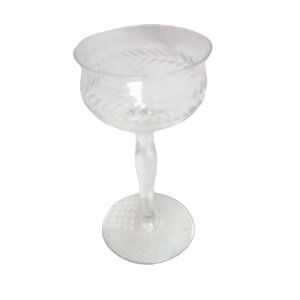 Laurel Wreath Sherry Glass Elegant Cut Crystal Stemmed Vintage 3 ounce